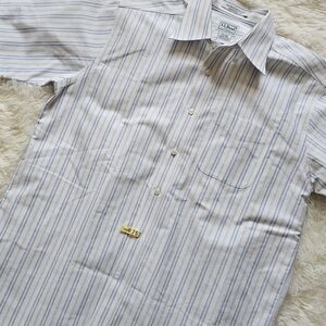 Vintage L.L. Bean Striped Mens Work Shirt Size XL
